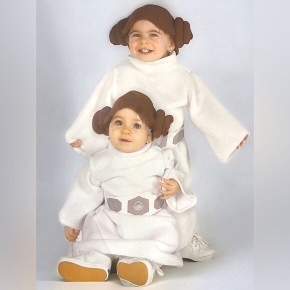 Vintage-style Star Wars Princess Leia Baby Costume — Infant Cosplay Outfit 6-12M - Picture 1 of 7